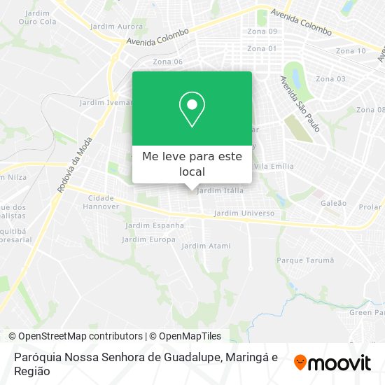 Paróquia Nossa Senhora de Guadalupe mapa