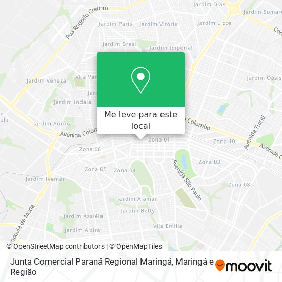 Junta Comercial Paraná Regional Maringá mapa