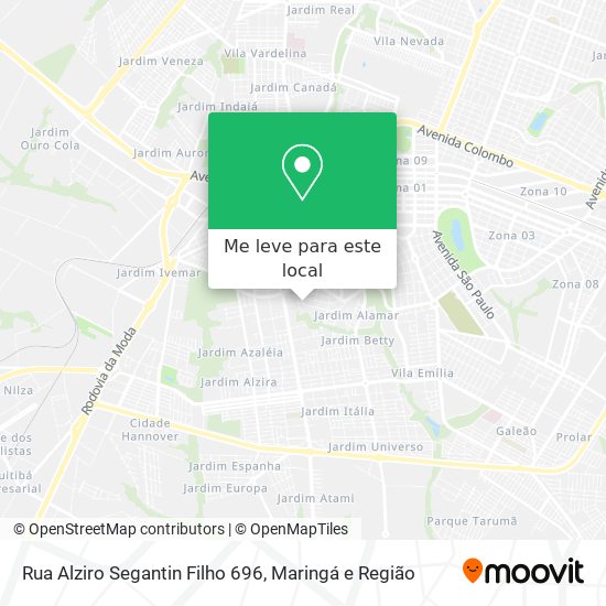 Rua Alziro Segantin Filho 696 mapa