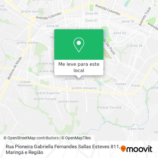 Rua Pioneira Gabriella Fernandes Sallas Esteves 811 mapa