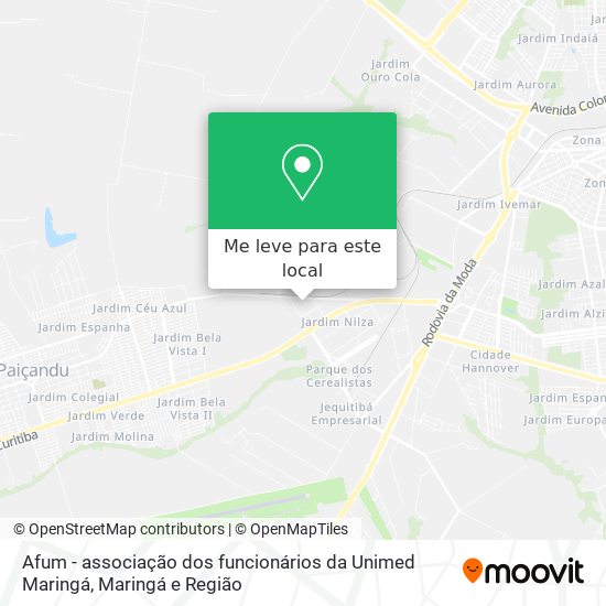 Afum - associação dos funcionários da Unimed Maringá mapa