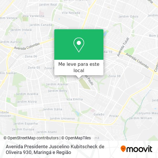 Avenida Presidente Juscelino Kubitscheck de Oliveira 930 mapa