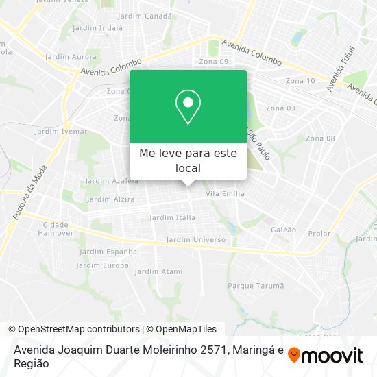 Avenida Joaquim Duarte Moleirinho 2571 mapa