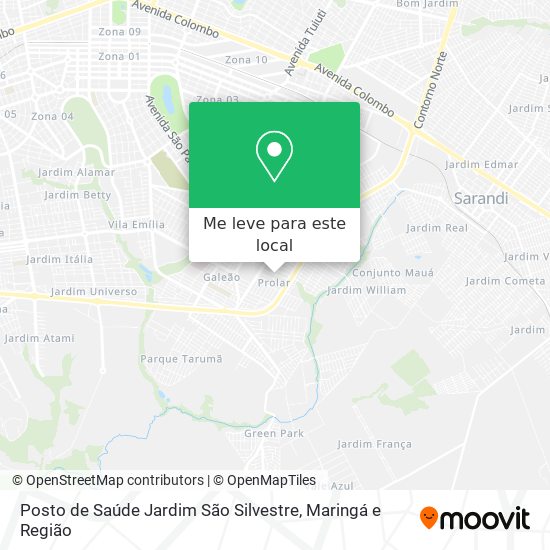 Posto de Saúde Jardim São Silvestre mapa