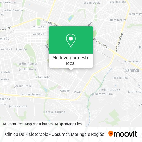 Clinica De Fisioterapia - Cesumar mapa