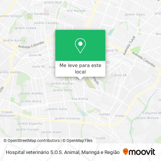 Hospital veterinário S.O.S. Animal mapa
