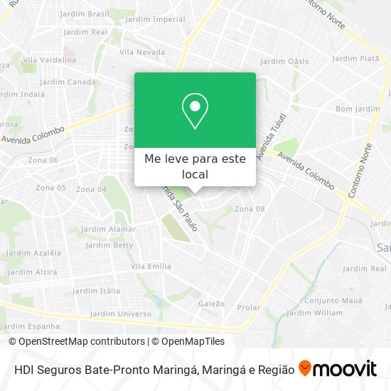 HDI Seguros Bate-Pronto Maringá mapa