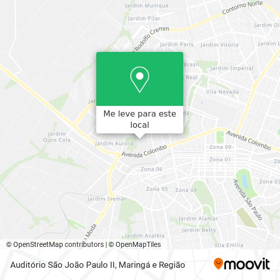 Auditório São João Paulo II mapa
