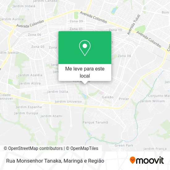 Rua Monsenhor Tanaka mapa