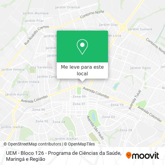 UEM - Bloco 126 - Programa de Ciências da Saúde mapa