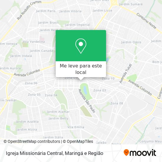 Igreja Missionária Central mapa