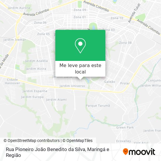 Rua Pioneiro João Benedito da Silva mapa