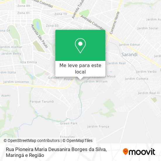 Rua Pioneira Maria Deusanira Borges da Silva mapa