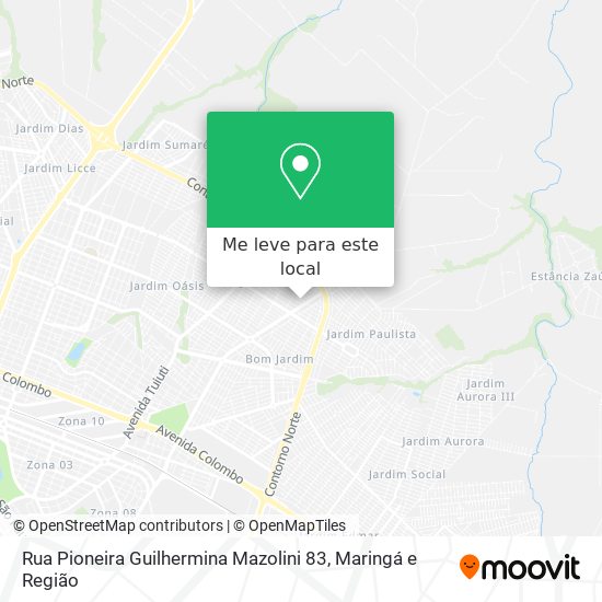 Rua Pioneira Guilhermina Mazolini 83 mapa