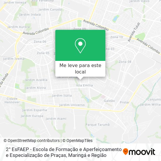 2° EsFAEP -  Escola de Formação e Aperfeiçoamento e Especialização de Praças mapa