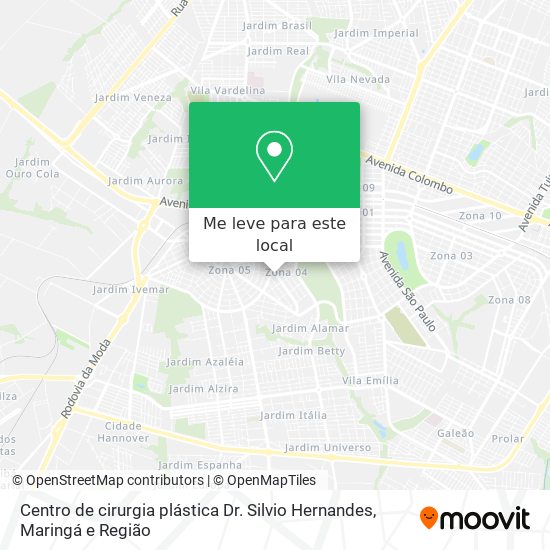 Centro de cirurgia plástica Dr. Silvio Hernandes mapa