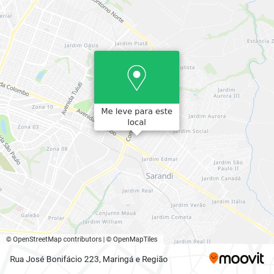 Rua José Bonifácio 223 mapa