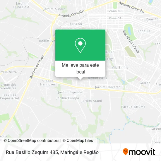 Rua Basilio Zequim 485 mapa