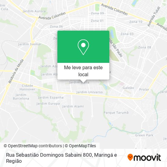 Rua Sebastião Domingos Sabaini 800 mapa