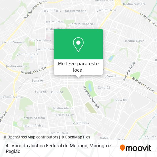 4° Vara da Justiça Federal de Maringá mapa