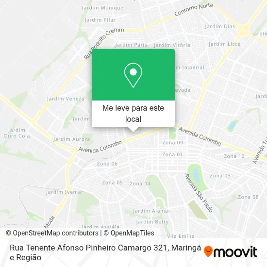 Rua Tenente Afonso Pinheiro Camargo 321 mapa