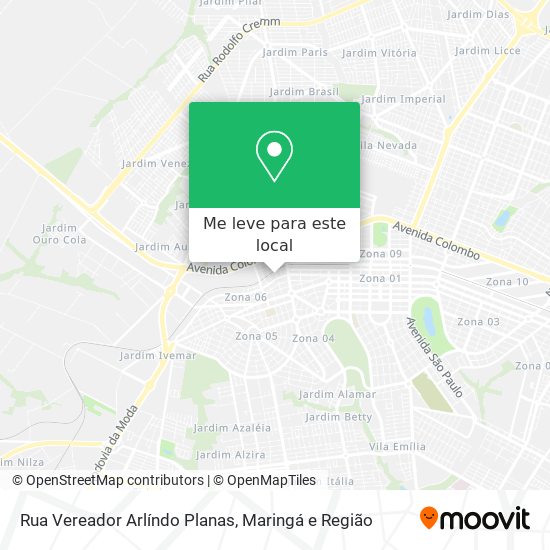 Rua Vereador Arlíndo Planas mapa