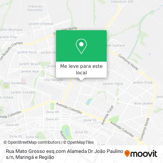 Rua Mato Grosso esq.com Alameda Dr João Paulino s / n mapa