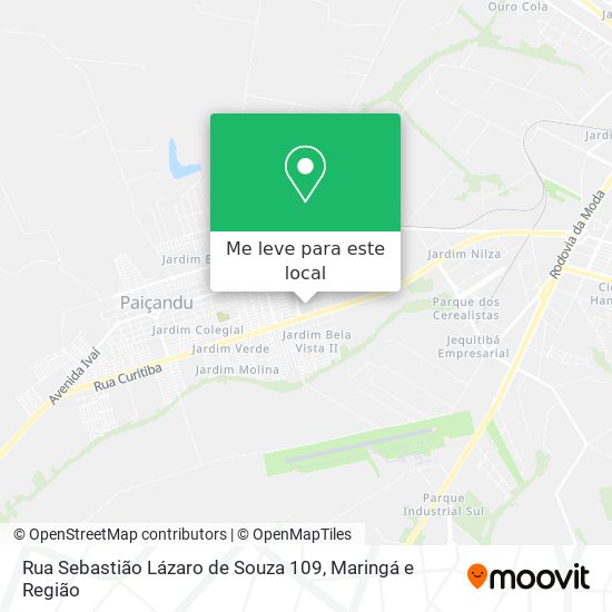 Rua Sebastião Lázaro de Souza 109 mapa