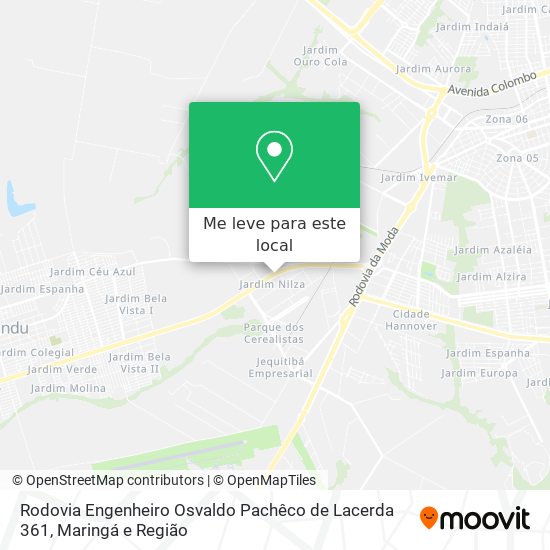 Rodovia Engenheiro Osvaldo Pachêco de Lacerda 361 mapa