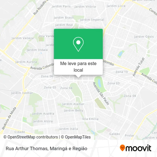 Rua Arthur Thomas mapa