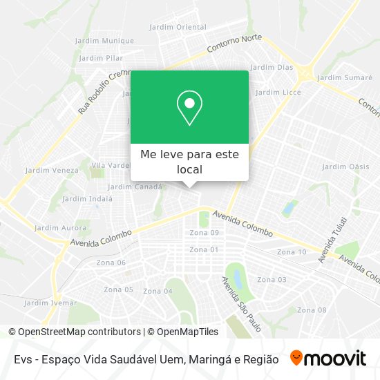 Evs - Espaço Vida Saudável Uem mapa