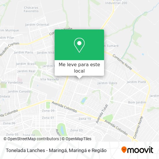 Tonelada Lanches - Maringá mapa