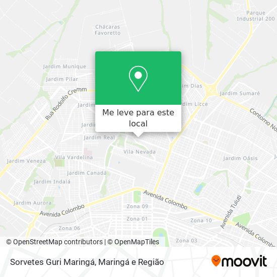 Sorvetes Guri Maringá mapa