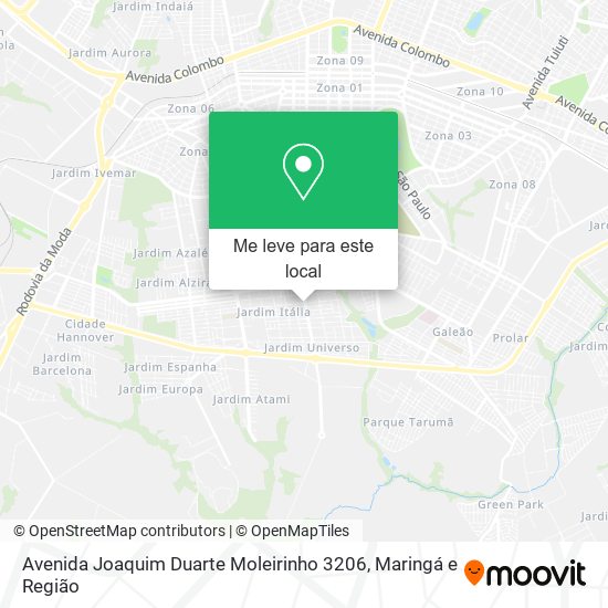 Avenida Joaquim Duarte Moleirinho 3206 mapa