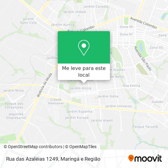 Rua das Azaléias 1249 mapa
