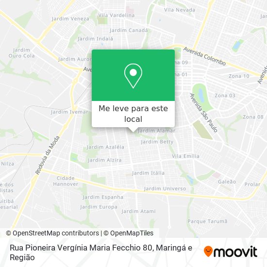 Rua Pioneira Vergínia Maria Fecchio 80 mapa