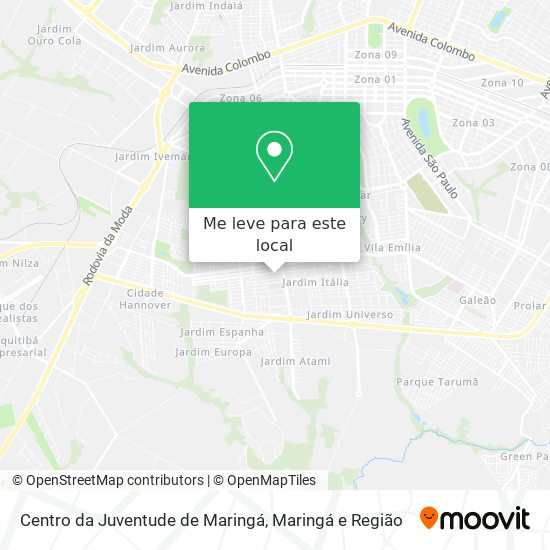 Centro da Juventude de Maringá mapa