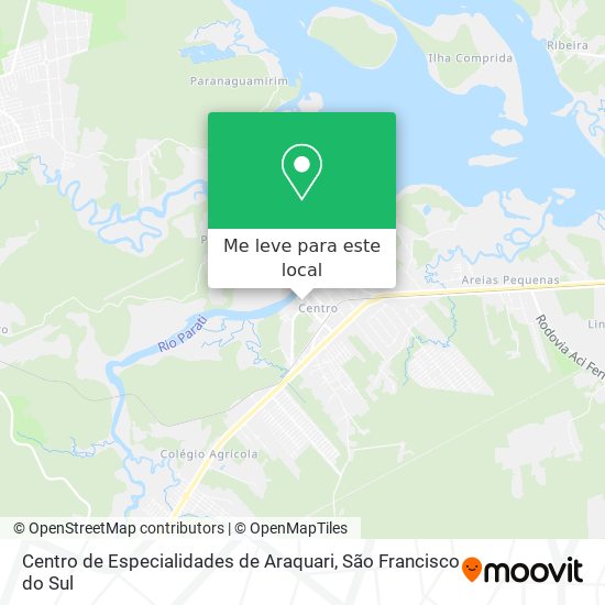 Centro de Especialidades de Araquari mapa