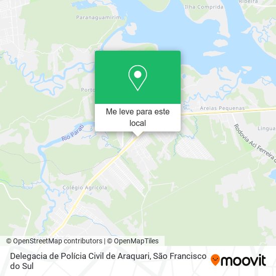 Delegacia de Polícia Civil de Araquari mapa