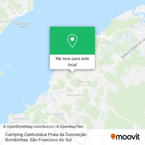 Camping Cantodalua Praia da Conceição Bombinhas mapa