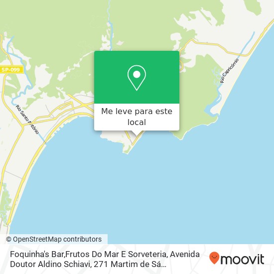 Foquinha's Bar,Frutos Do Mar E Sorveteria, Avenida Doutor Aldino Schiavi, 271 Martim de Sá Caraguatatuba-SP 11662-000 Brasil mapa