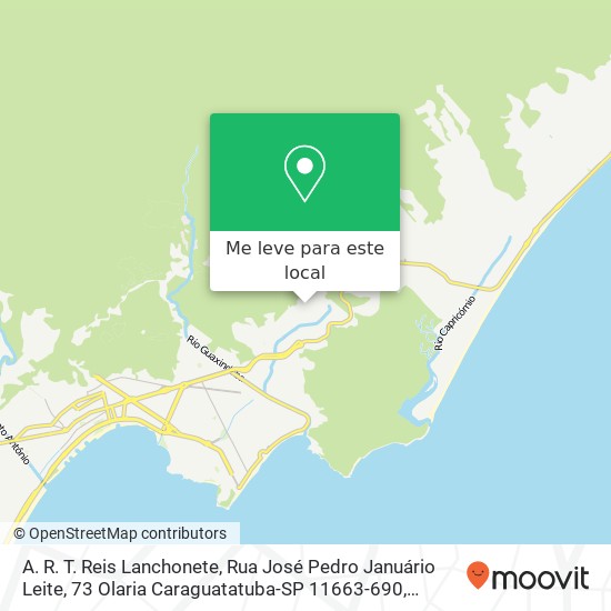 A. R. T. Reis Lanchonete, Rua José Pedro Januário Leite, 73 Olaria Caraguatatuba-SP 11663-690 mapa