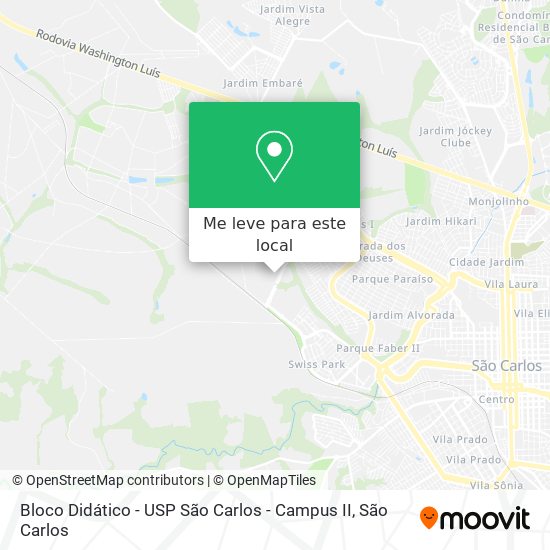 Bloco Didático - USP São Carlos - Campus II mapa