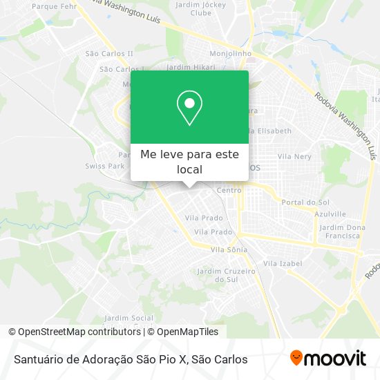 Santuário de Adoração São Pio X mapa