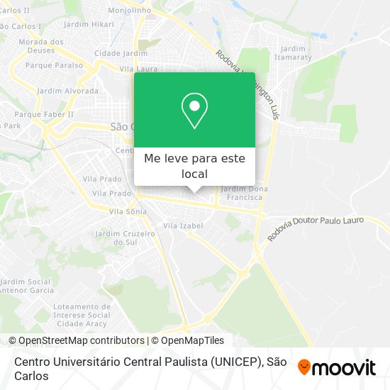 Centro Universitário Central Paulista (UNICEP) mapa