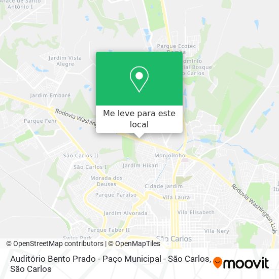 Auditório Bento Prado - Paço Municipal - São Carlos mapa