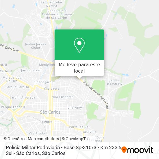 Polícia Militar Rodoviária - Base Sp-310 / 3 - Km 233,6 Sul - São Carlos mapa