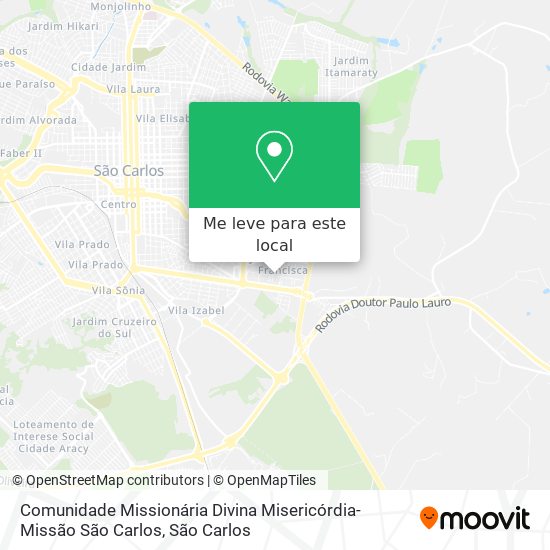 Comunidade Missionária Divina Misericórdia- Missão São Carlos mapa