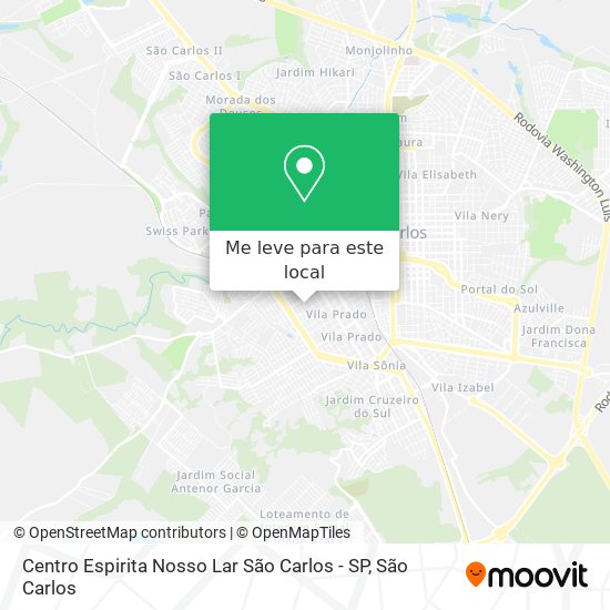 Centro Espirita Nosso Lar São Carlos - SP mapa