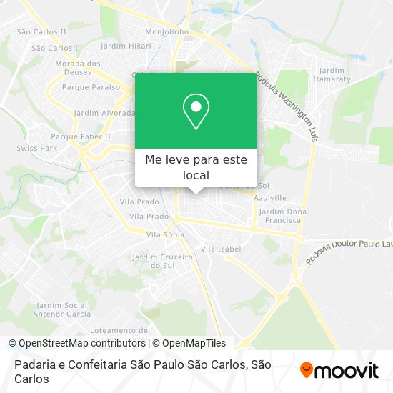Padaria e Confeitaria São Paulo São Carlos mapa